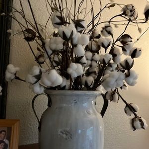 Vase with cotton